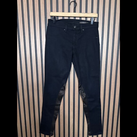 Rag & Bone Jeans 27 Womens Dark Wash Lambskin Trim Cototn Stretch Denim - Picture 1 of 8
